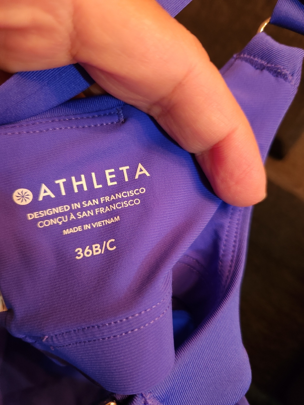 Athleta Blue & Cream Colorblock Tank Top NWT Size 36B/C - Picture 11 of 16